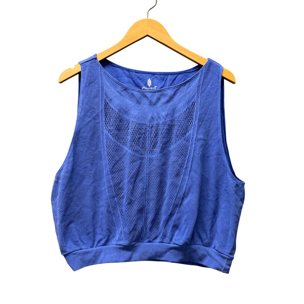 Free People Movement Tank Top Womens Medium Running Thru My Mind Blue Activewear